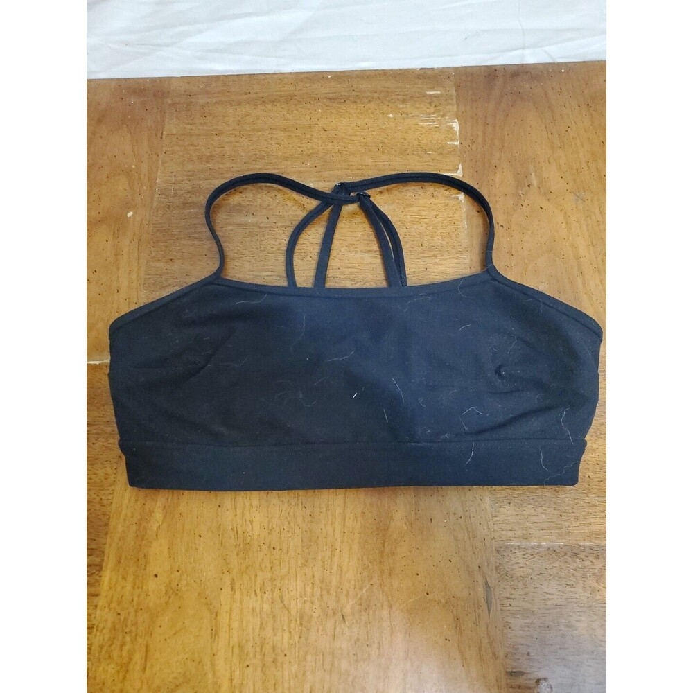 Abercrombie Black Strappy Bralette Sports Bra Crop Top Adjustable Straps Sz S